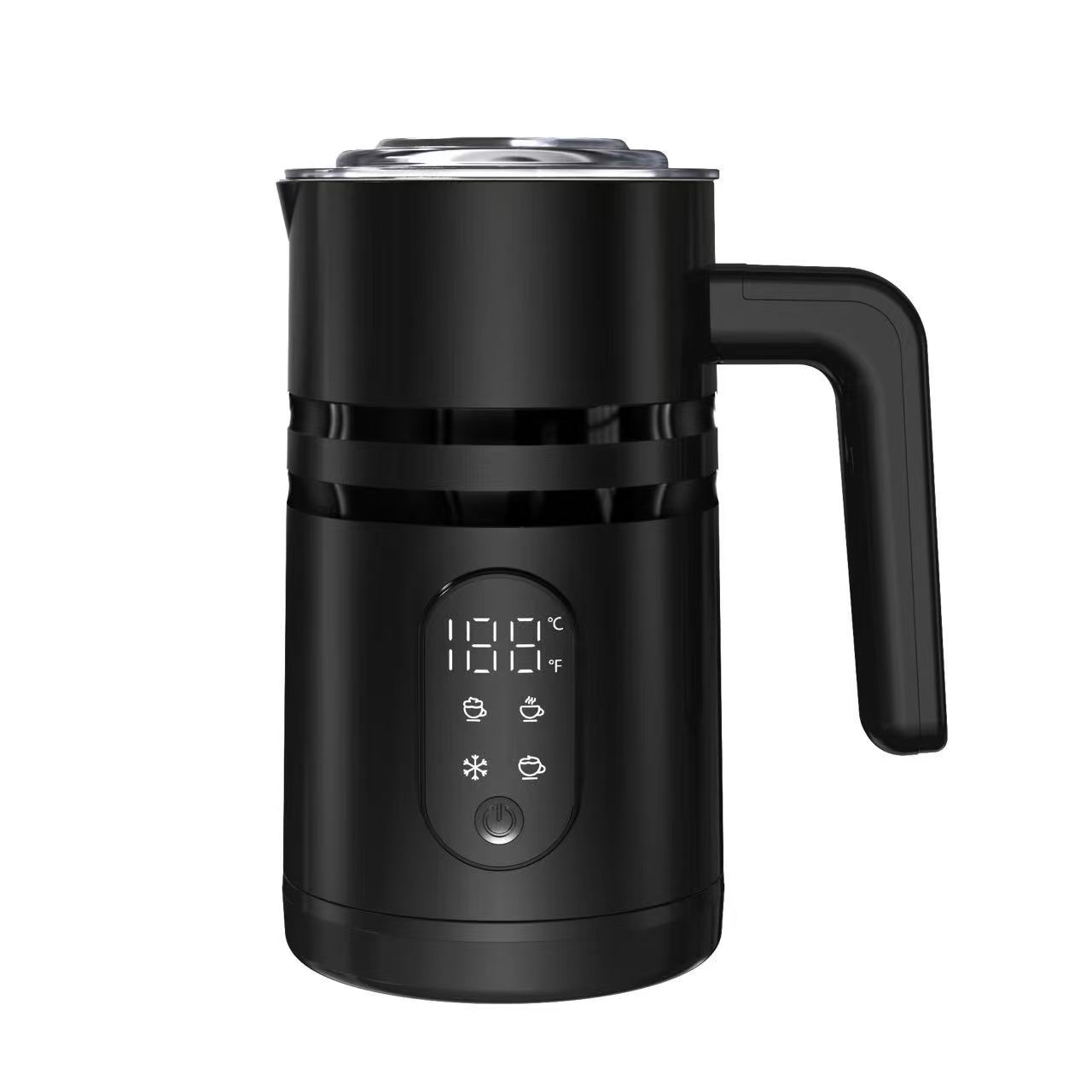 Electric Milk Frother MF06 with Handle and Front Digital Display product photo
